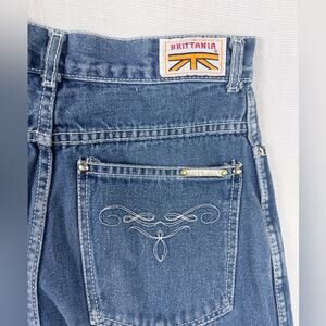 Vintage 80s Brittania High Rise Straight Leg Jeans - Size 11 Long - Made in USA